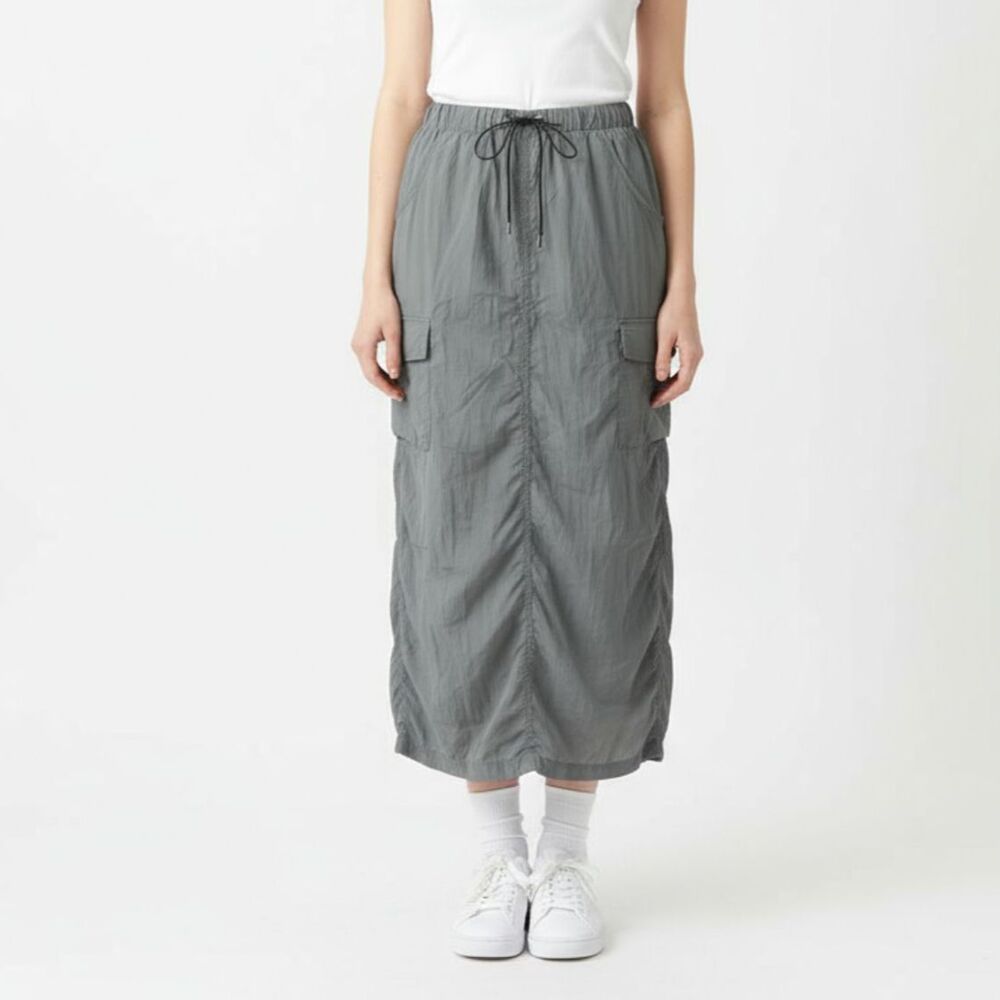 Cherry Mellow Women's Gray Long Maxi Utility Skirt M
